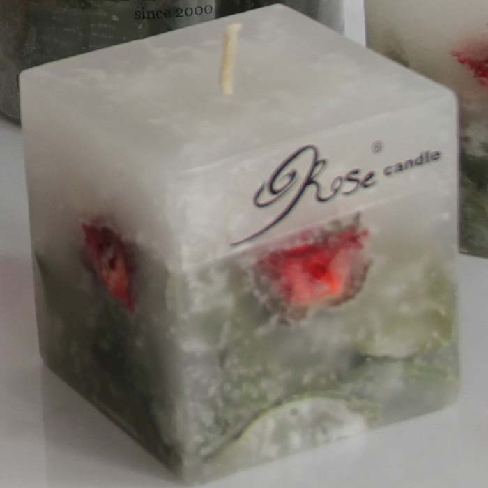 شمع مكعبي گل رز